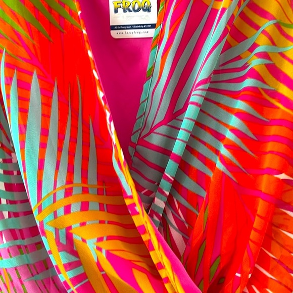 WHITE BIRCH BOUTIQUE ROMPER FLIRTY TROPICAL LOOSE FITTING TOP ELASTIC WAIST L - Picture 6 of 15